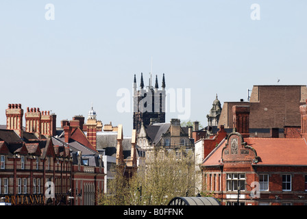 Wolverhampton city centre including St. Peter`s Church, West Midlands, England, UK Stock Photo